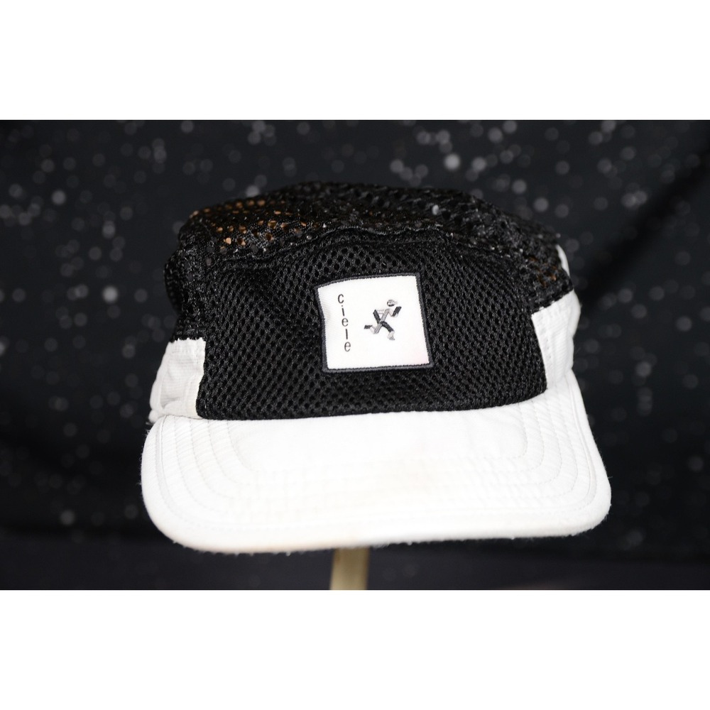 Ciele Athletics Hat Cap 5 Panel Mens One Size Black White Mesh Running Coolwick
